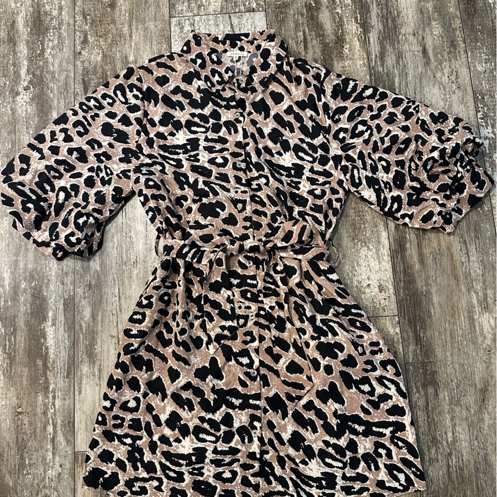 JODIFL Animal Print Dress in Black and Brown